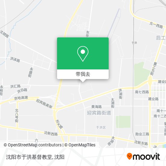 沈阳市于洪基督教堂地图