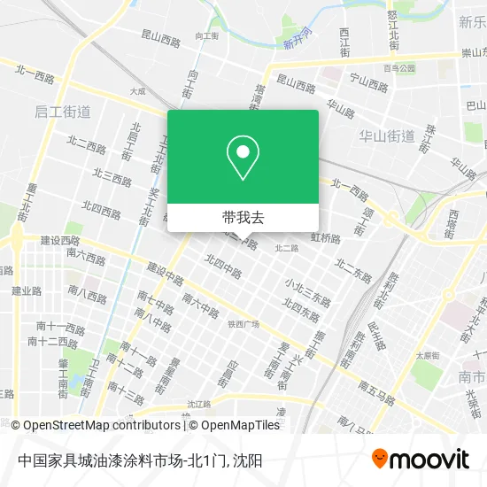中国家具城油漆涂料市场-北1门地图