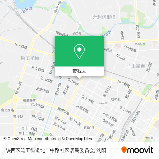 铁西区笃工街道北二中路社区居民委员会地图