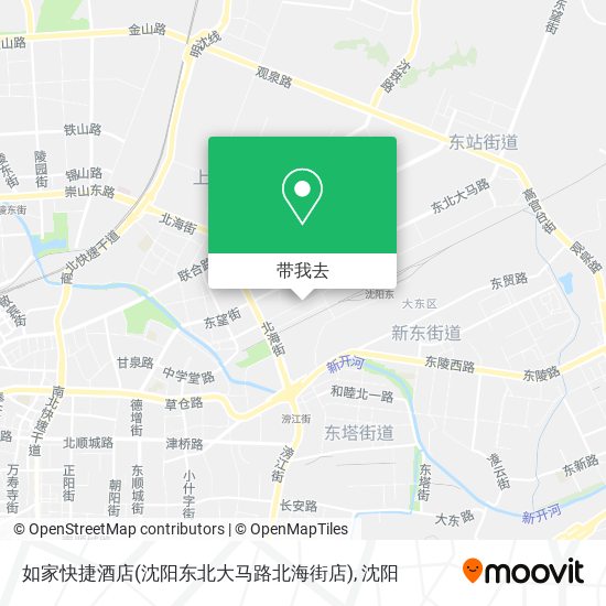 如家快捷酒店(沈阳东北大马路北海街店)地图