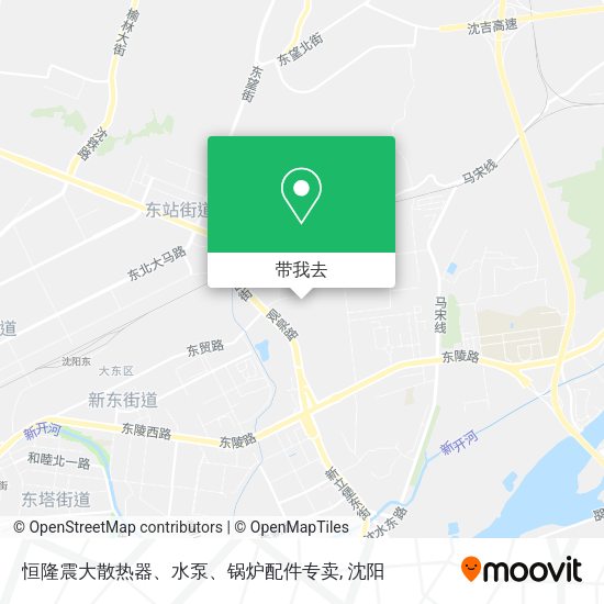 恒隆震大散热器、水泵、锅炉配件专卖地图