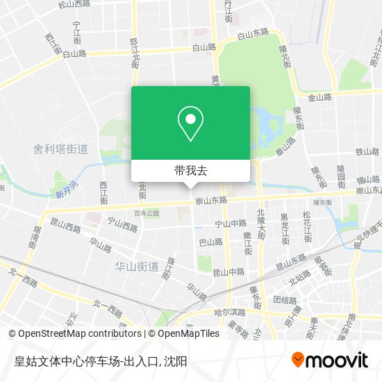皇姑文体中心停车场-出入口地图