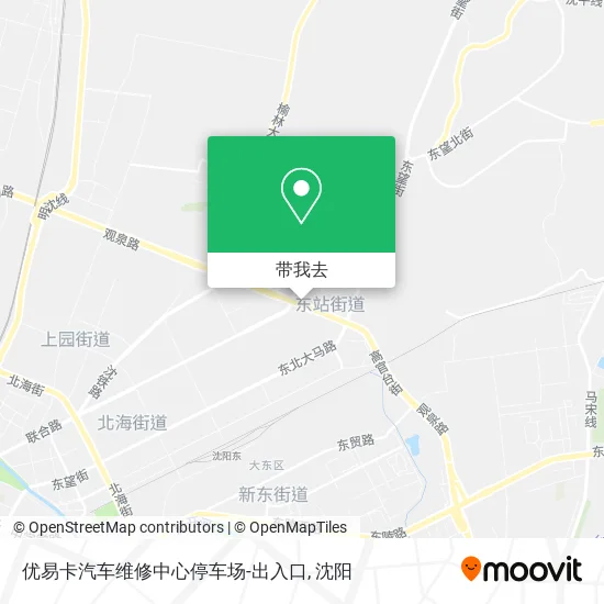 优易卡汽车维修中心停车场-出入口地图