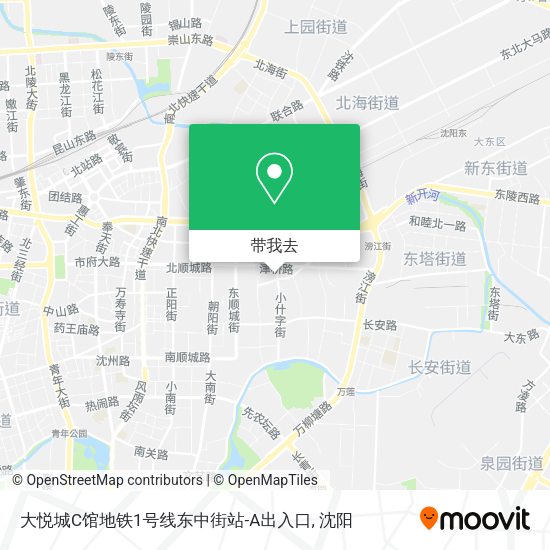 大悦城C馆地铁1号线东中街站-A出入口地图
