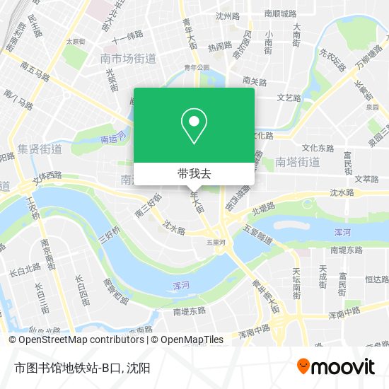 市图书馆地铁站-B口地图
