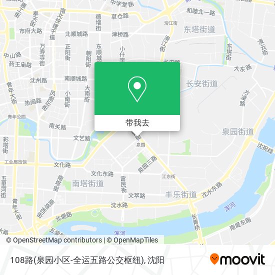 108路(泉园小区-全运五路公交枢纽)地图