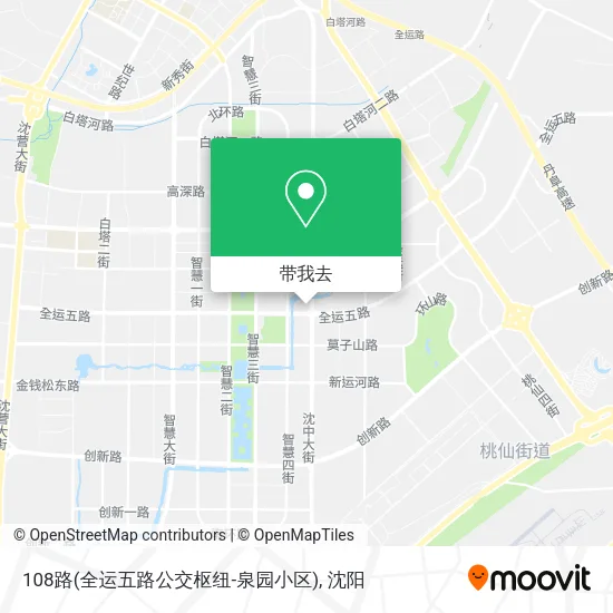108路(全运五路公交枢纽-泉园小区)地图