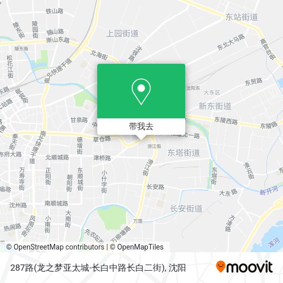 287路(龙之梦亚太城-长白中路长白二街)地图