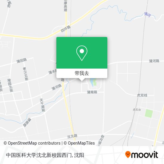 中国医科大学沈北新校园西门地图