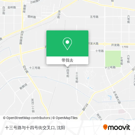 十三号路与十四号街交叉口地图
