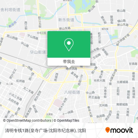 清明专线1路(皇寺广场-沈阳市纪念林)地图