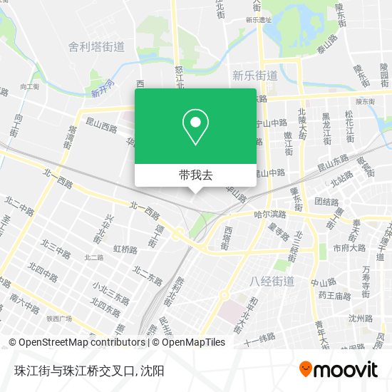 珠江街与珠江桥交叉口地图