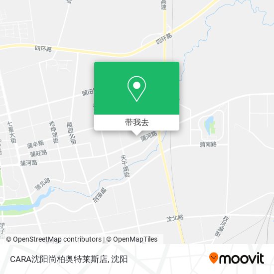 CARA沈阳尚柏奥特莱斯店地图