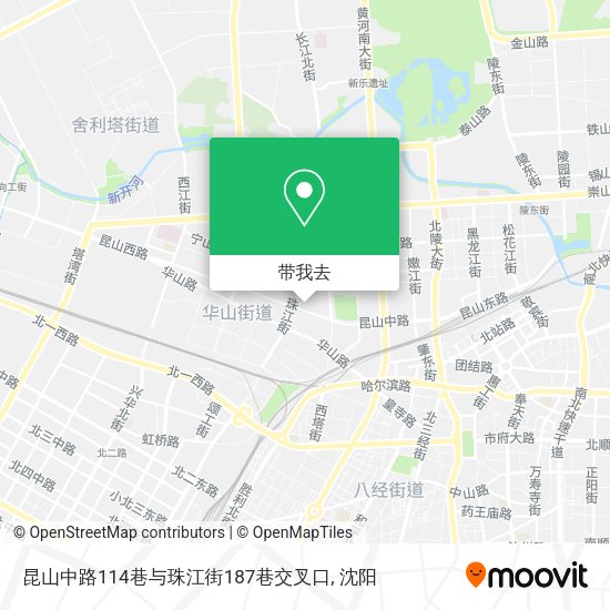 昆山中路114巷与珠江街187巷交叉口地图