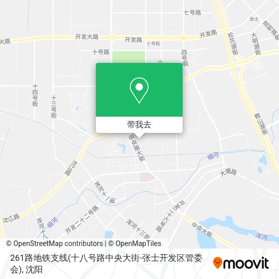 261路地铁支线(十八号路中央大街-张士开发区管委会)地图