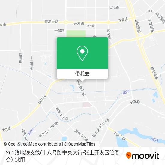261路地铁支线(十八号路中央大街-张士开发区管委会)地图