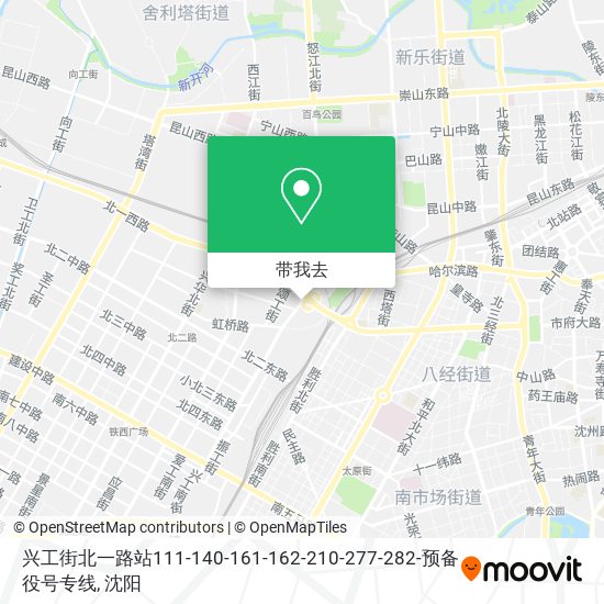 兴工街北一路站111-140-161-162-210-277-282-预备役号专线地图