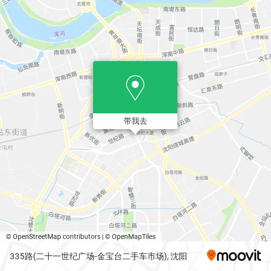 335路(二十一世纪广场-金宝台二手车市场)地图