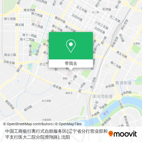 中国工商银行离行式自助服务区(辽宁省分行营业部和平支行医大二院分院滑翔路)地图