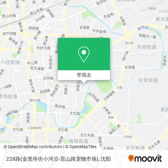 228路(金觉寺街小河沿-昆山路宠物市场)地图