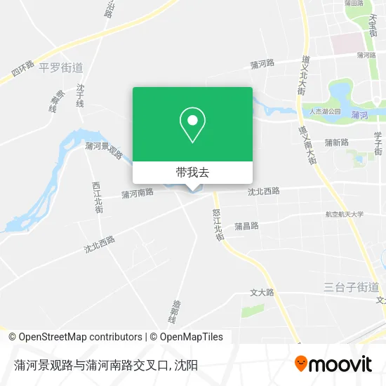 蒲河景观路与蒲河南路交叉口地图