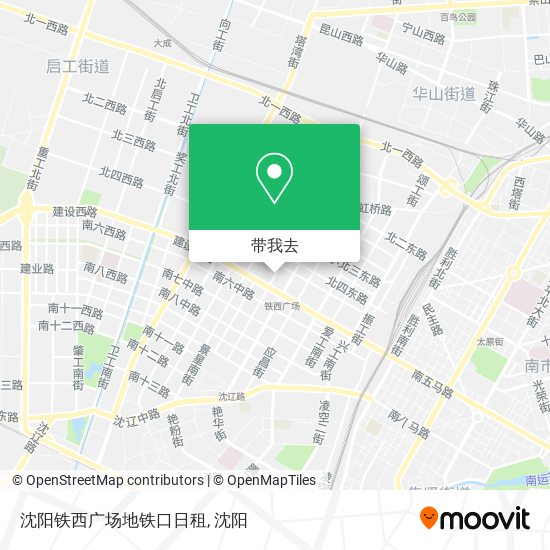 沈阳铁西广场地铁口日租地图