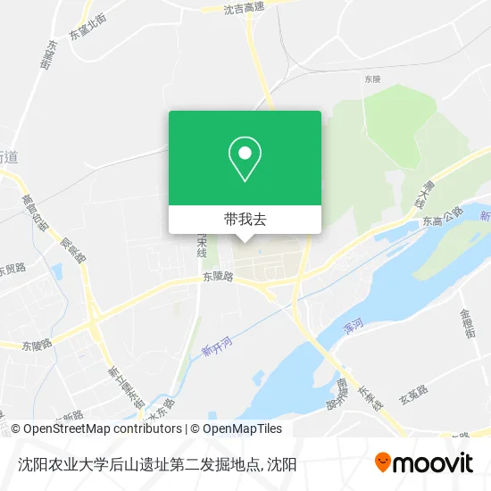 沈阳农业大学后山遗址第二发掘地点地图