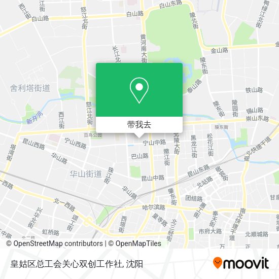 皇姑区总工会关心双创工作社地图