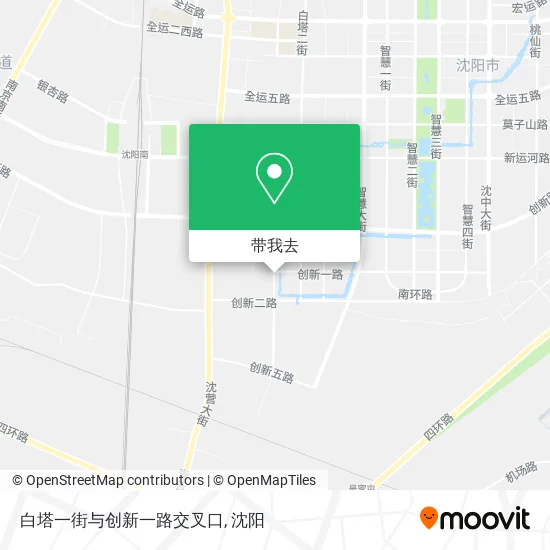 白塔一街与创新一路交叉口地图