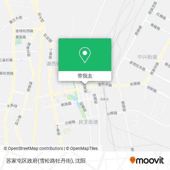 苏家屯区政府(雪松路牡丹街)地图