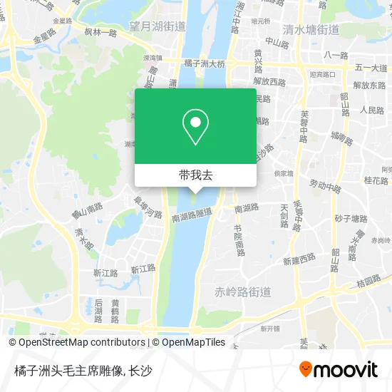 橘子洲头毛主席雕像地图