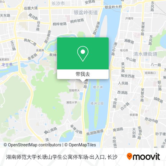 湖南师范大学长塘山学生公寓停车场-出入口地图