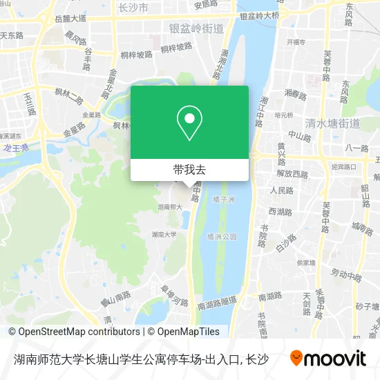 湖南师范大学长塘山学生公寓停车场-出入口地图