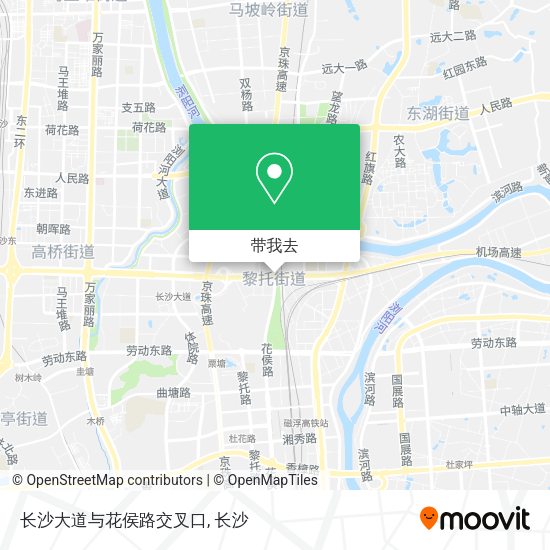长沙大道与花侯路交叉口地图