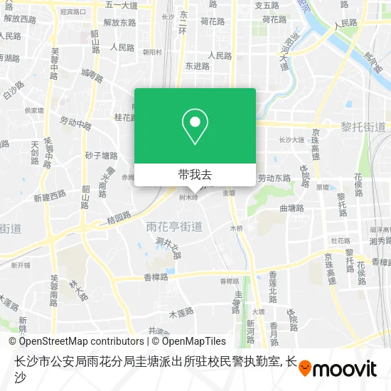长沙市公安局雨花分局圭塘派出所驻校民警执勤室地图