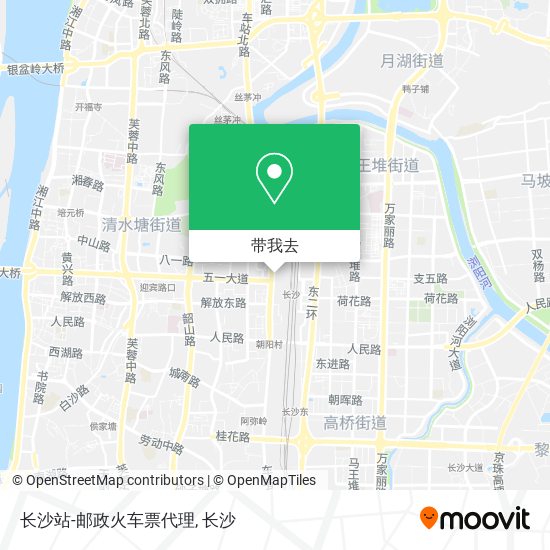 长沙站-邮政火车票代理地图