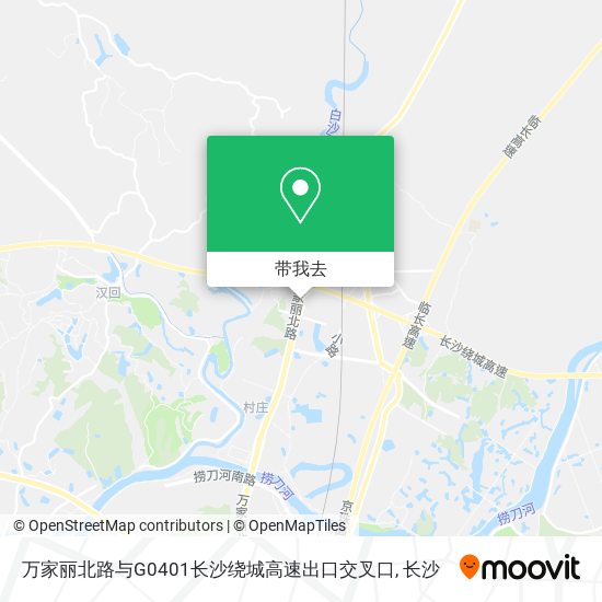 万家丽北路与G0401长沙绕城高速出口交叉口地图