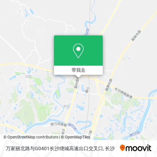 万家丽北路与G0401长沙绕城高速出口交叉口地图