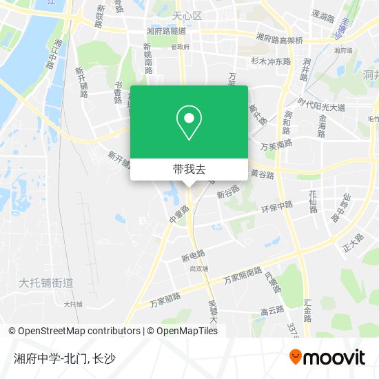 湘府中学-北门地图