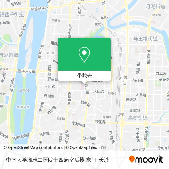 中南大学湘雅二医院十四病室后楼-东门地图