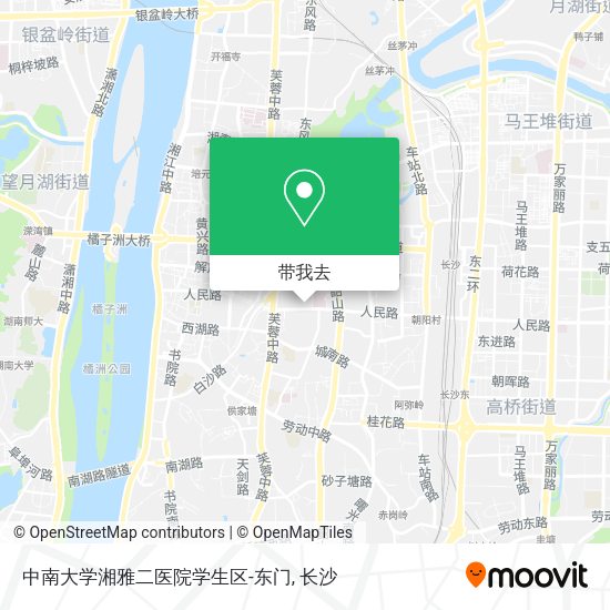 中南大学湘雅二医院学生区-东门地图