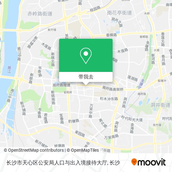 长沙市天心区公安局人口与出入境接待大厅地图