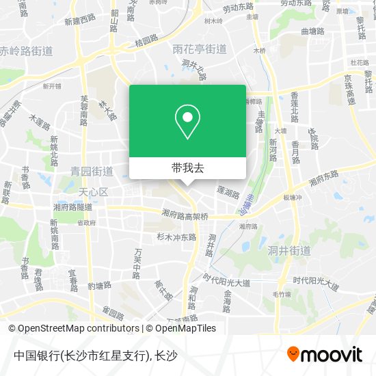 中国银行(长沙市红星支行)地图