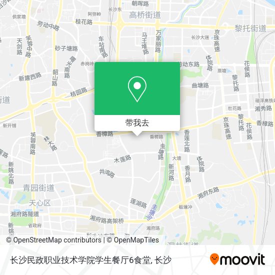 长沙民政职业技术学院学生餐厅6食堂地图