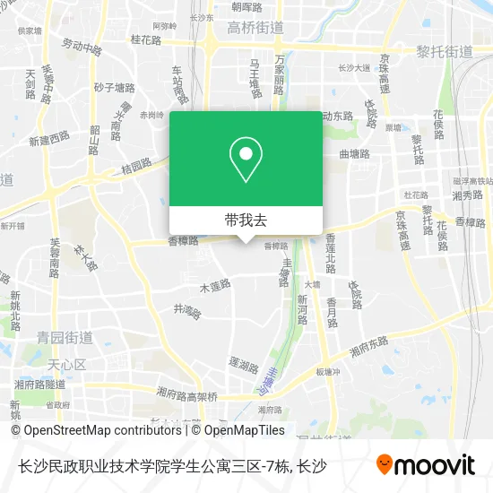 长沙民政职业技术学院学生公寓三区-7栋地图