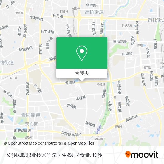 长沙民政职业技术学院学生餐厅4食堂地图