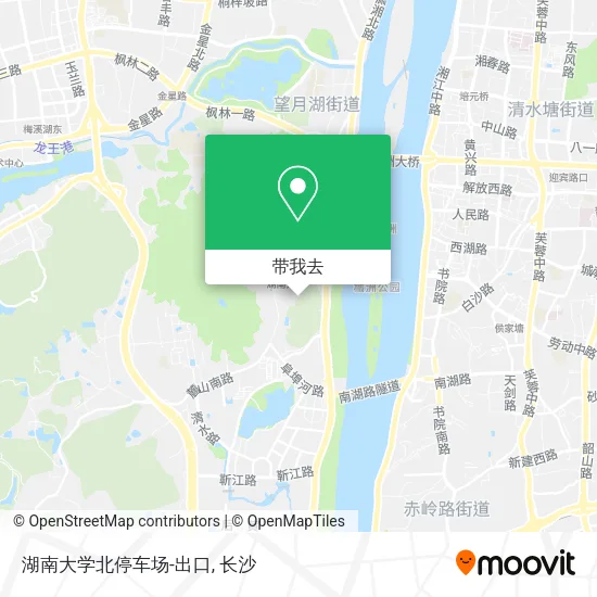 湖南大学北停车场-出口地图