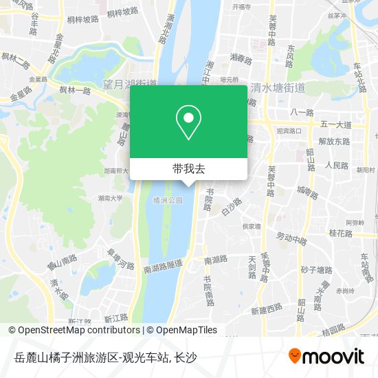 岳麓山橘子洲旅游区-观光车站地图