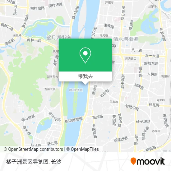 橘子洲景区导览图地图
