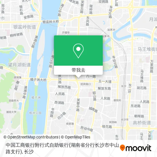 中国工商银行附行式自助银行(湖南省分行长沙市中山路支行)地图
